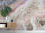 Beige Marble Wallpaper - Abstract Liquid Peel & Stick Murals