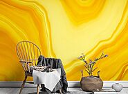 Yellow Marble Wallpaper | Glamorous Wall Mural | Giffywalls