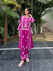Chikan Suit Sets - Chikankari Palazzos Sets and Salwar Suits for women – Ekdor