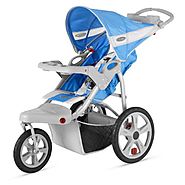 InStep Safari Single Swivel Stroller, Blue/Grey