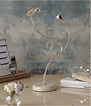 Humming Bird Silver Plated Candle Stand