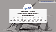 Craft Your Career Story with Best Text resume Professional Writer service provide in india – Resumes Symbels