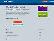 Mostbet PL - oficjalna strona Mostbet Polska - zakłady sportowe i kasyno