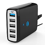 USB Charger, JDB 5-Port High Speed Travel Wall Charger Multi-Port USB Charging Hub with Power IC Technology for iPhon...