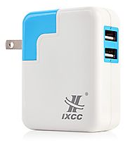iXCC® Dual USB 4.8 Amp (24 Watt) SMART High Capacity [High Power] AC Travel Wall Charger - ChargeWise (tm) Technology...