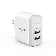 Anker 2-Port 24W USB Wall Charger PowerPort 2 with PowerIQ for iPhone 7 / 6s / Plus, iPad Air 2 / mini 3, Galaxy S Se...