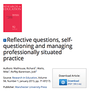 Reflective questions, self-questioning and managing professionally situated practice