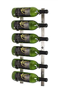 VintageView WS21 2-Foot 6 Bottle Wall Mounted Wine Rack in Brushed Nickel (1 Row Deep)
