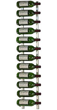 VintageView - WS41-P - 12 Bottle Wall Mounted Metal Hanging Wine Rack - 4 Foot (Brushed Nickel)
