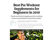 Best Pre Workout Supplements for Beginners in 2016