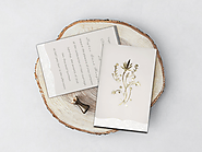 IVORY FLORAL THEMED - FOIL STAMPED WEDDING INVITATIONS - A2zWeddingCards
