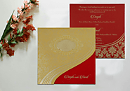 Shimmery foil stamped Indan Wedding Invitations - A2zWeddingCards