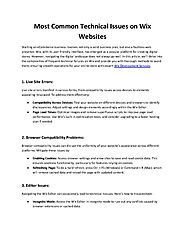 Most Common Technical Issues on Wix Websites.pdf | PDF Host