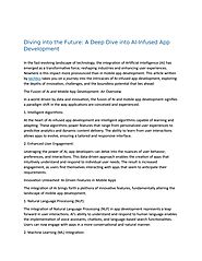 Diving into the Future: A Deep Dive into AI-Infused App Development by Sarah Adams - Issuu