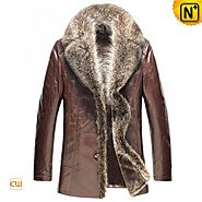 CWMALLS® Custom Brown Fur Trimmed Coat CW868889
