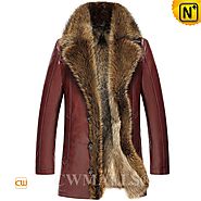 CWMALLS® Custom Mens Fur Lined Leather Coats CW836059