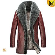 CWMALLS® Columbus Embossed Shearling Leather Coat CW852556