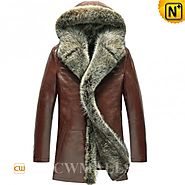 CWMALLS?® Boise Hooded Leather Fur Coat CW855303