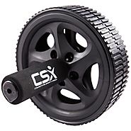 CSX Ab Roller Wheel with Extra Thick Knee Pad Mat and Comfort Foam Handles, Black - Dual, Double Pro Abdominal Exerci...