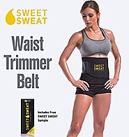 Sweet Sweat Premium Waist Trimmer for Men & Women. Includes Free Sample of Sweet Sweat Workout Enhancer!