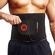 ActiveGear Waist Trimmer Belt for Stomach and Back Lumbar Support, Medium: 8" x 42" - Red