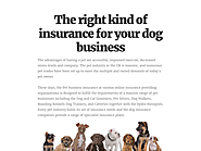 The right kind of insurance for your dog business
