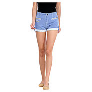 Buy American Laundry Blue Cotton Shorts @ Price Rs.549