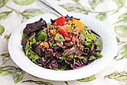 Recipe for Quinoa and Black Lentil Salad with Mixed Salad Greens