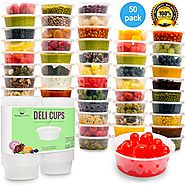 Plastic Food Storage Containers with lids - Restaurant Deli Cups / Foodsavers for Party Supplies, Baby & Portion Cont...