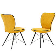 Modern Emilio Gold Fabric Dining Chairs Ireland