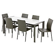 Brindisi White Ceramic Ext Table | Ceramic Dining Table