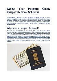 Online Renewal of Passport in Chennai | Vaigai