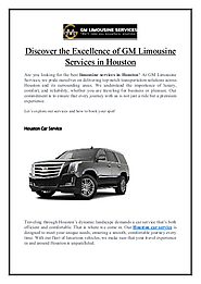 Discover the Excellence of GM Limousine Services in Houston