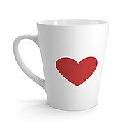 Valentines Day Latte Mugs, 12oz, Big Heart with Love Printed Coffee Mu – Festival Gift Shop