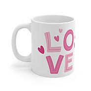 Love with Hearts Printed Valentine Ceramic Mug, 11oz – Festival Gift Shop