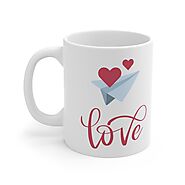 Love with Flying Heart Printed Valentine Ceramic Mugs, 11oz – Festival Gift Shop
