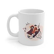 Couple on Cycle Printed Valentine Ceramic Mugs, 11oz – Festival Gift Shop