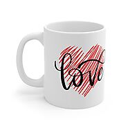 Heart with Love Printed Valentine Ceramic Mug, 11oz – Festival Gift Shop