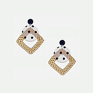 Polka Dots Handmade Rattan Earrings | JaJaara