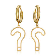 Gold Plated Question Mark Earrings | JaJaara