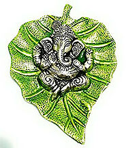Prince Home Decor & Gifts Multicolour Handmade Decorative Feng Shui Metal Pan Leaf Hanging Ganesh