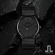 Chronograph analog watch for boys (black) | SKYLONA – HalfPe