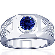 Perfect Bezel Set Mens Sapphire Ring