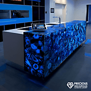 Blue Agate Gemstone Countertop