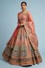 Buy Multicolor Sequins Embroidered Silk Exclusive Bridal Lehenga Online | Samyakk