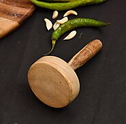 Handmade Mango Wood Kitchen Tool, Hand Masher, Roti Sekni/Sekhni, Wooden Chapati Press, Traditional Roti Fluffer for ...