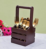 WOODEN SPOON HOLDER WITH HANDLE