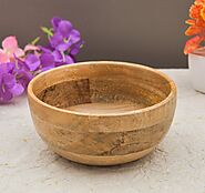 Buy OGGN Natural Mango Wood Mixing & Serving Bowl, Handmade Wooden Salad Bowls, Antique Soup Serve Ware, Elegant Mult...