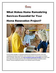 What Makes Home Remodeling Services Essential for Your Home Renovation Project?