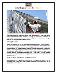 Gutter Repairs Service : Select the Finest Fix | PDF